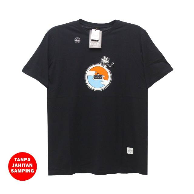 Kaos surfing pria tanpa jahitan samping billa Hitam 002