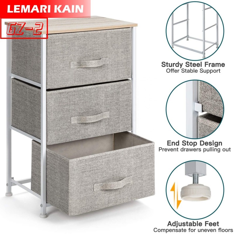 PROMO GZ-2 Lemari Kain Lemari Portable Lemari Kain Linen Rak Penyimpanan Laci Lemari Aesthetic 4 Laci Minimalis Rak Penyimpanan Lemari Linen Minimalis Lemari Kabinet