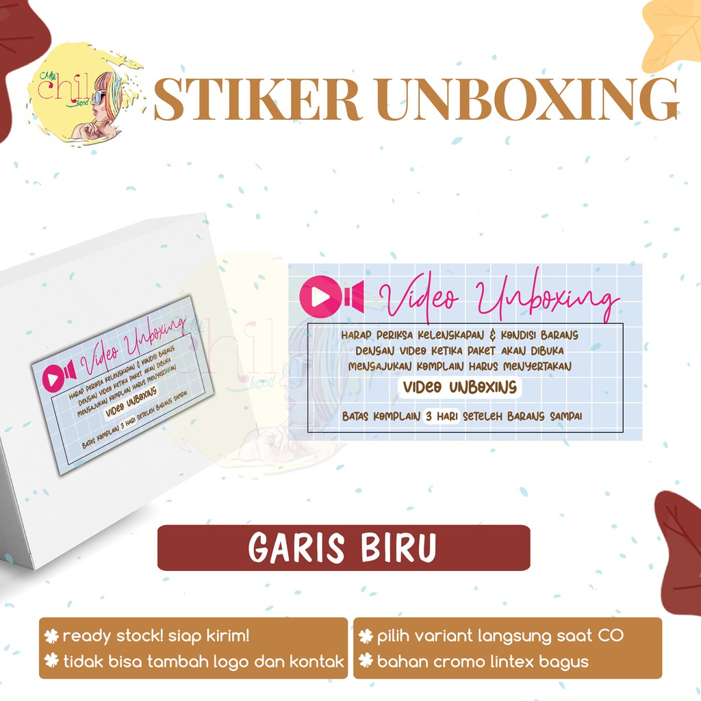

STIKER UNBOXING PAKET / STIKER MEMVIDEO SAAT BUKA PAKET / UNBOXING UNTUK PENJUALAN OLSHOP