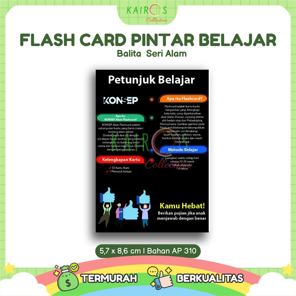 Flashcard / Flash card Kartu Pintar Belajar Balita Seri Alam