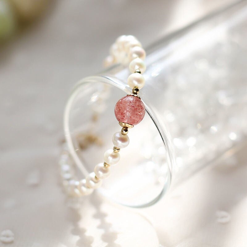 GELANG MUTIARA ASLI BATU GIOK TITANIUM GOLD