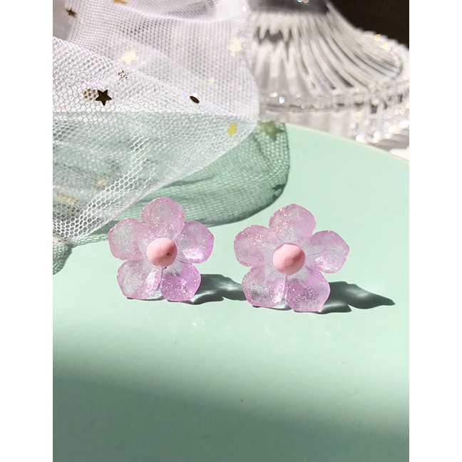 LRC Anting Tusuk Fashion Needle Transparent Acrylic Petal Earrings F6206X