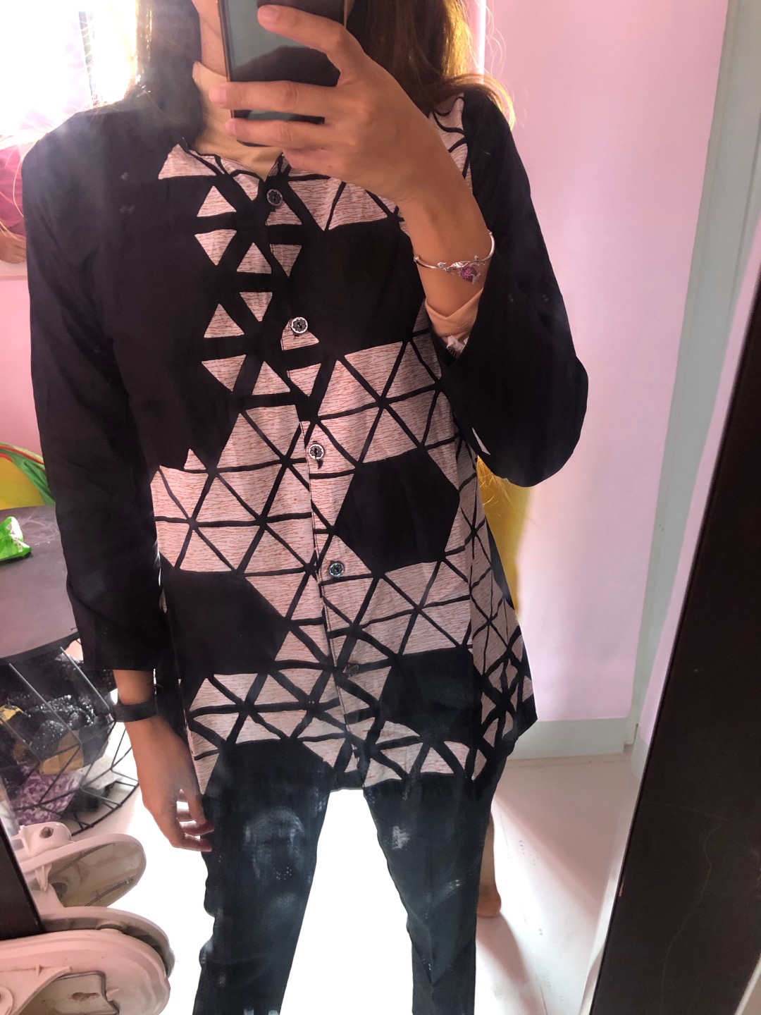 Tey-17 Batik Wanita Asj Sa Hrb026 Kenongo Kemeja Tosca Pendek