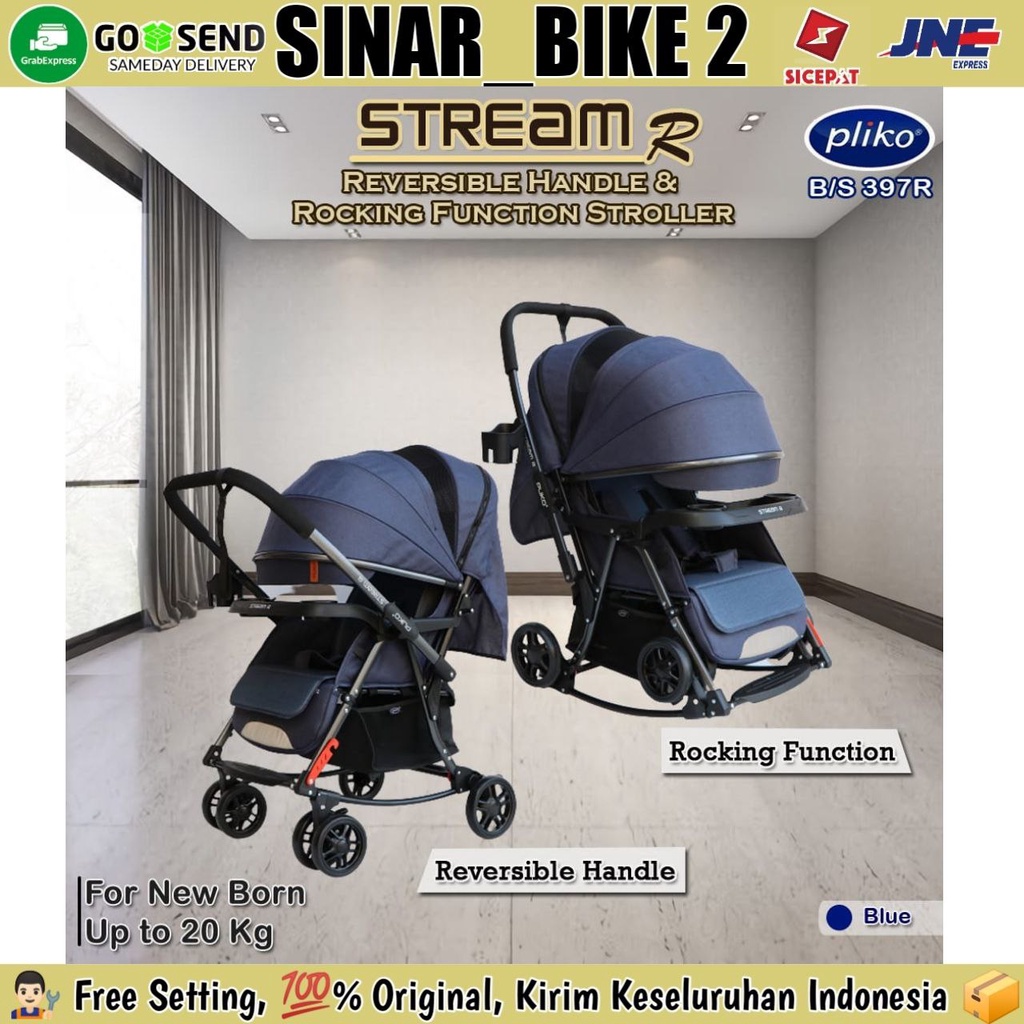 Stroller/Kereta Dorong Bayi Pliko Stream R BS-397R, 2 Arah,Bisa Ayun