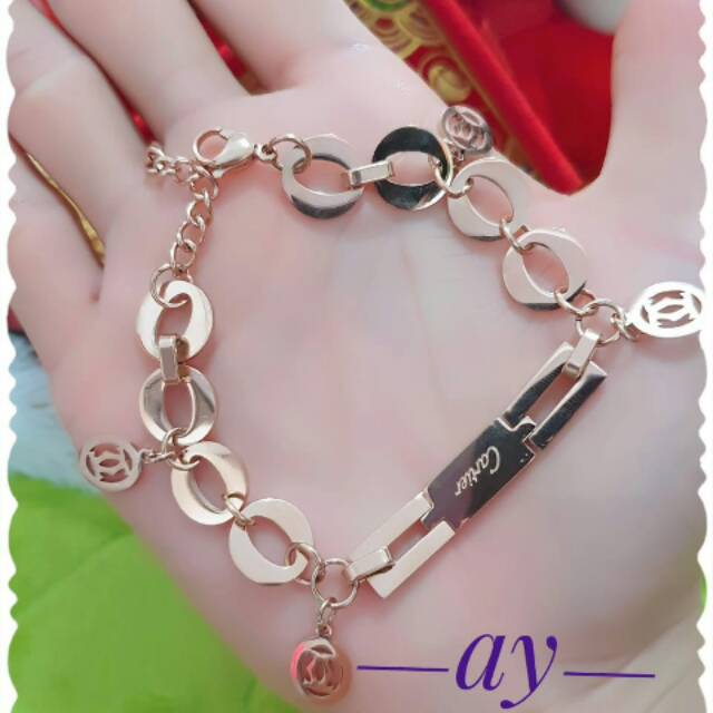 Gelang titanium rose gold