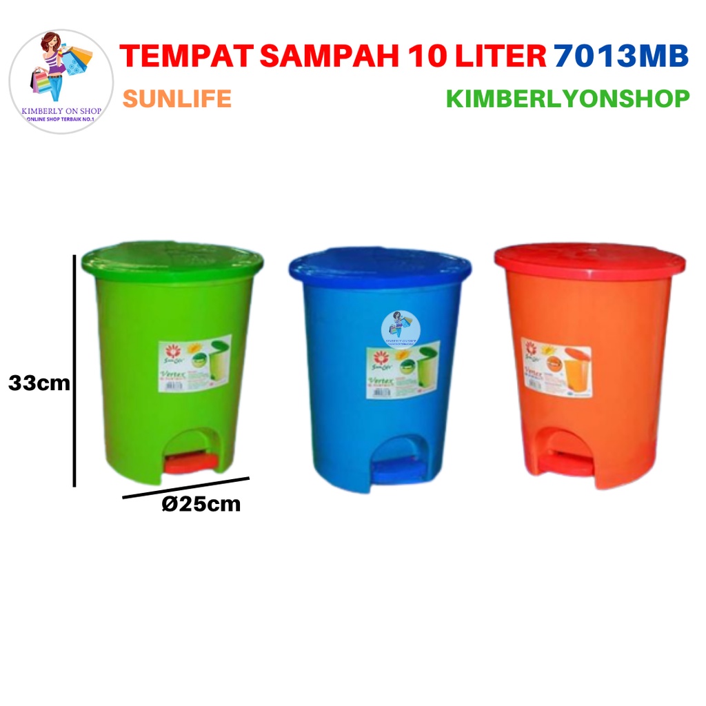 Tempat Sampah Injak Vertex Dustbin 10 Liter 7013 MB Sunlife