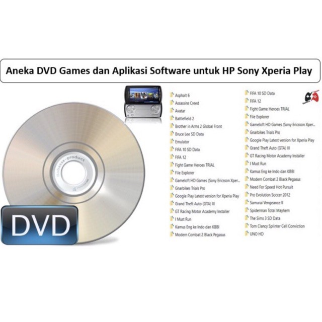 Aneka DVD Sony Ericsson Xperia Play Android Gingerbread Games dan Aplikasi