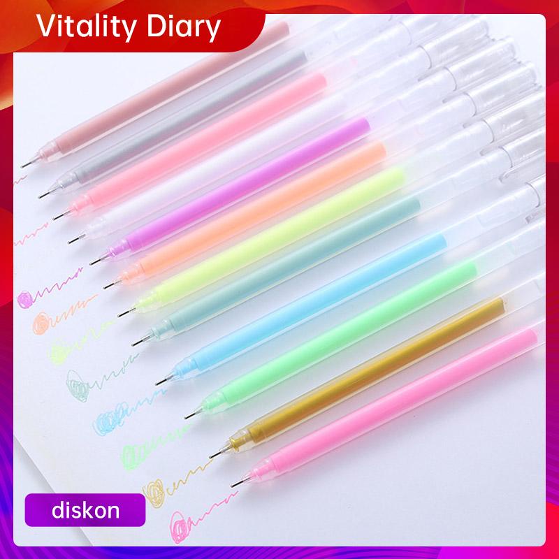 

warna pena gel 0.5 mm/pulpen gel warna warni/color gel pen berkapasitas besar akun tangan tanda siswa sorotan album flash pens VDY