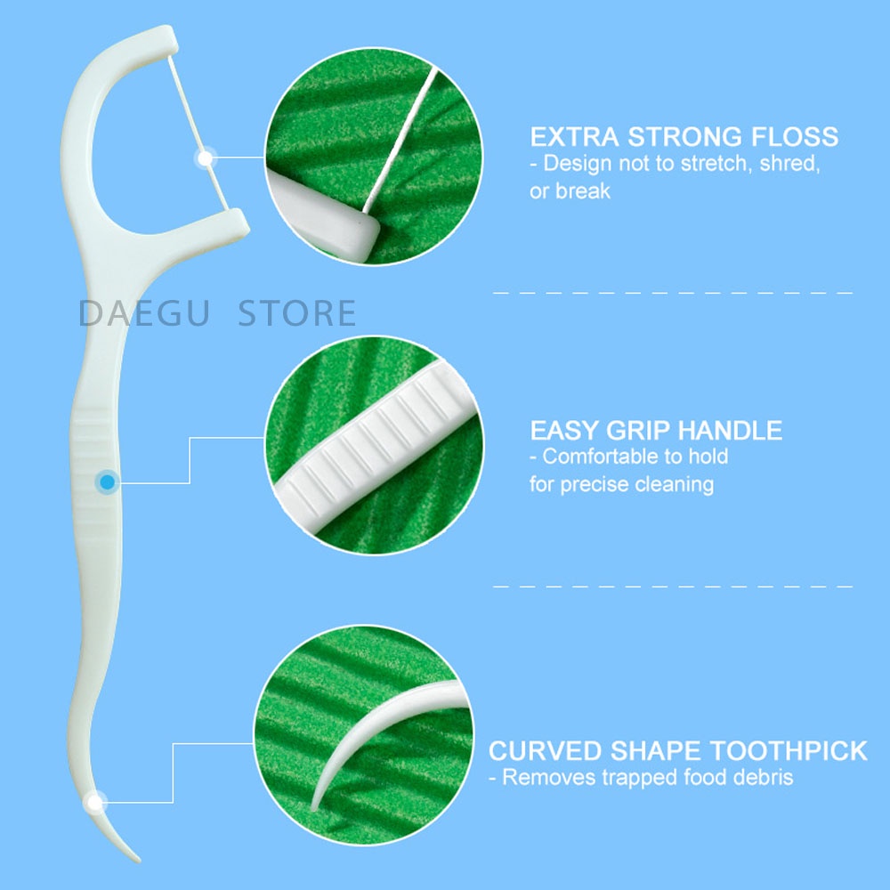 Tusuk Gigi Benang / Dental Floss Higienis Steril 1 Kantong isi 50 pcs