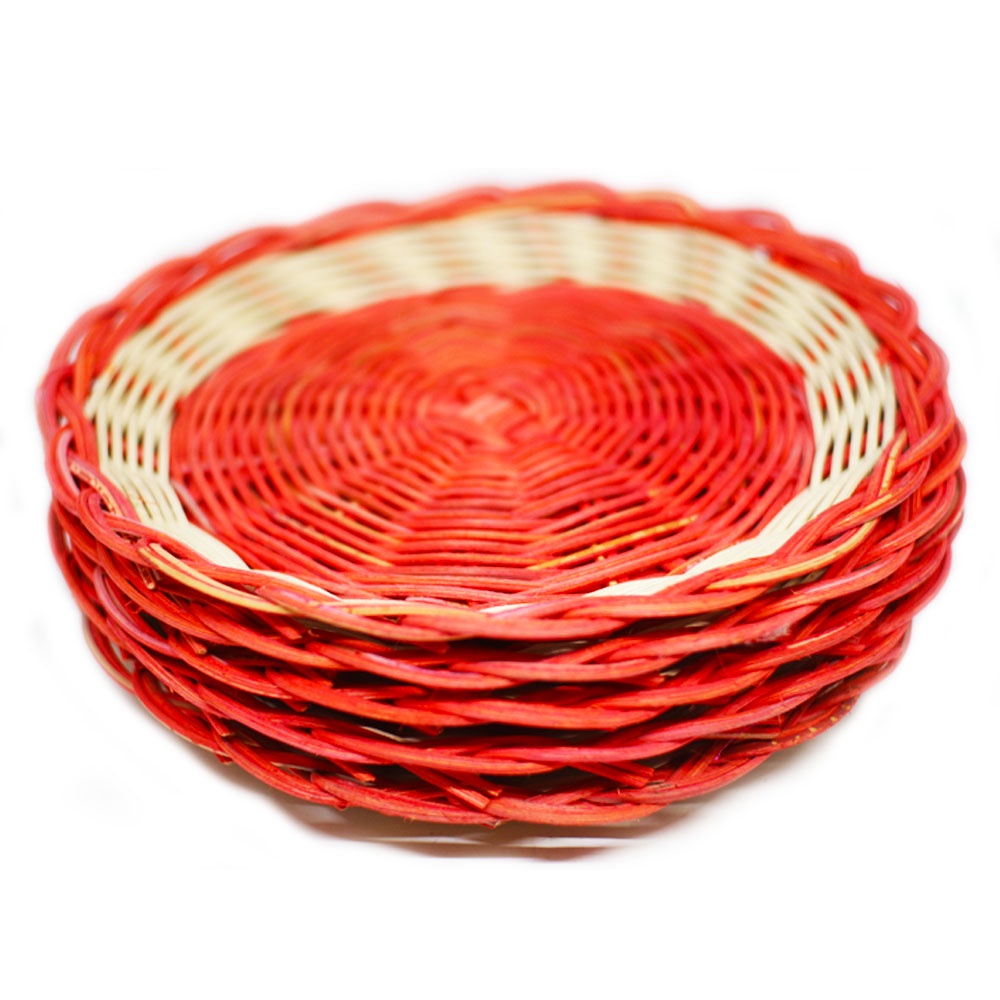 FM - Piring Rotan ANYAMAN motif - diameter 24cm - isi 5pcs