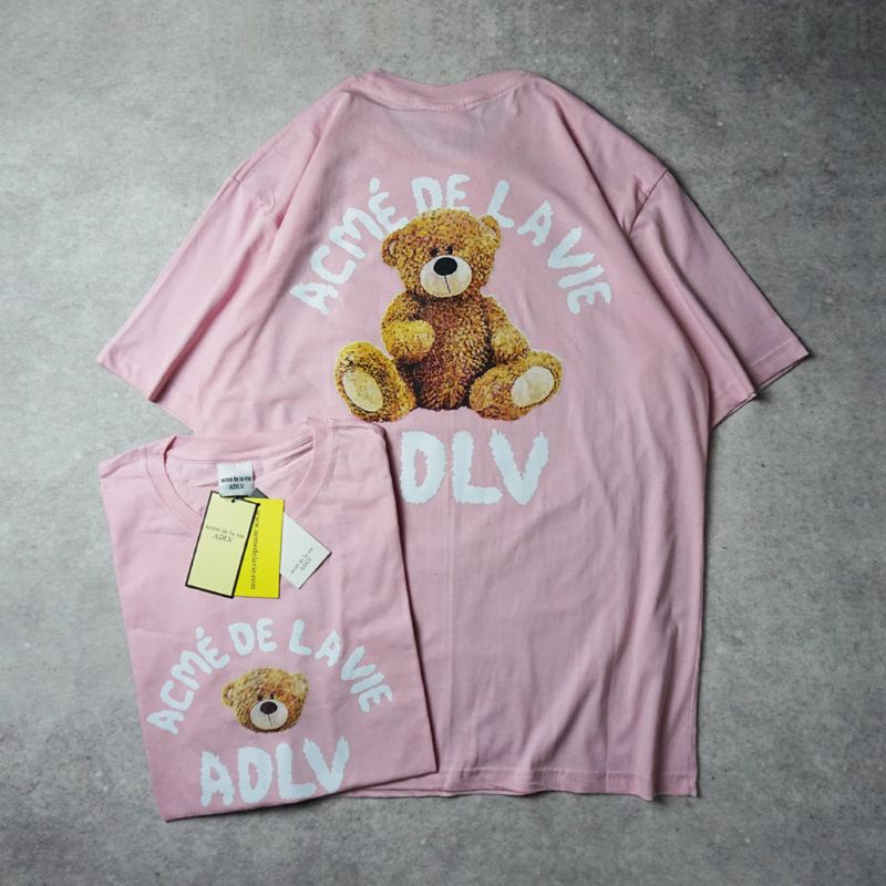 KAOS ADLV - ADLV BENY CULLAR HITAM FULLVARIAN FULLTAG LABEL-ADLV BEAR PINKSOFT