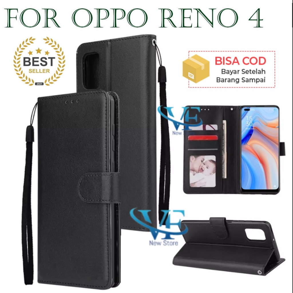 DOMPET HP UNTUK  OPPO RENO 4 /LEATHER FLIP CASE  OPPO RENO4