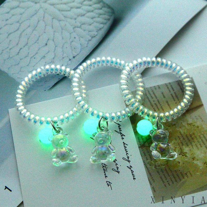 Xia.id Gelang Tangan Tali Desain Kartun Beruang Astronot Luminous Multi Warna Simple Aksesoris Wanita