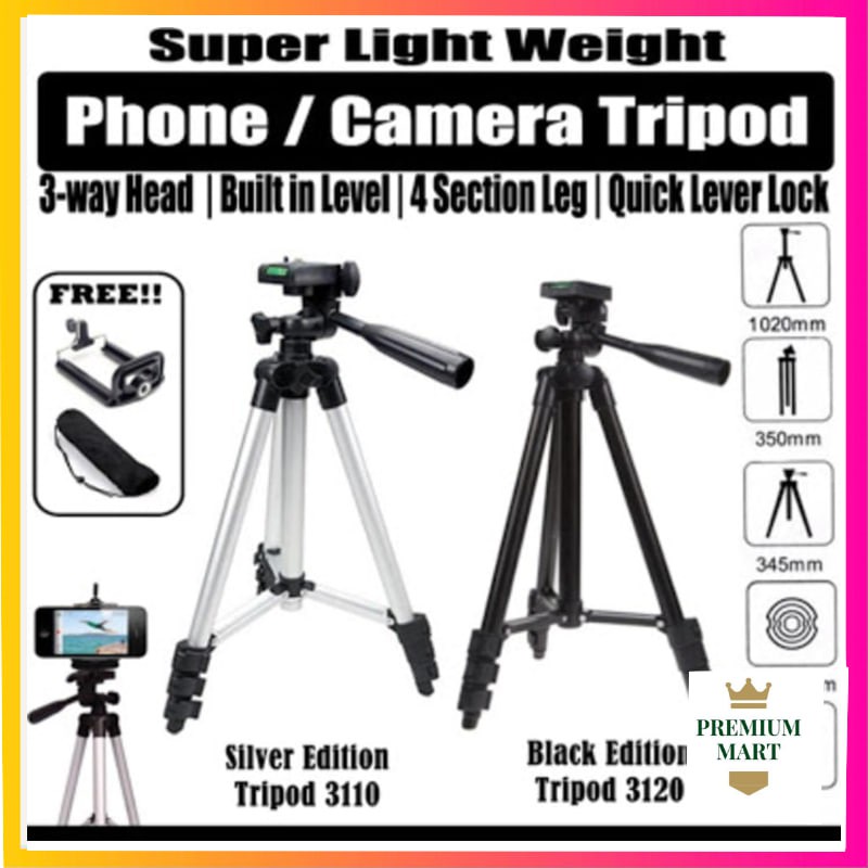 Tripod 1meter 3110 Silver Edition &amp; 3120 Black Edition BONUS Holder U [PM]