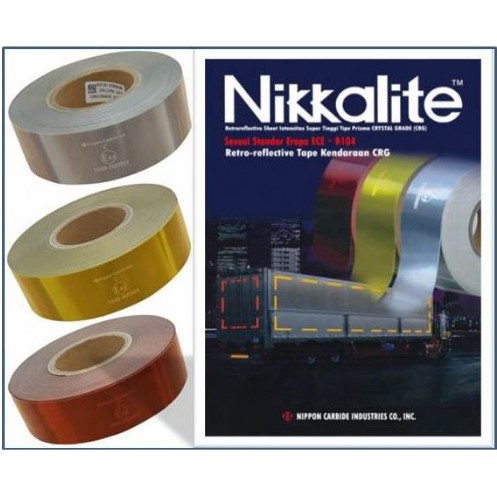 

STICKER PEMANTUL CAHAYA ECE 104 / RETROREFLECTIVE SHEET / CONSPICUITY TAPE / TRUCK TAPE / NIKKALITE