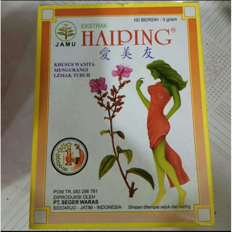 

Jamu Haiping Serbuk Pelangsing Peluntur Lemak 1 Box isi 24 Sachets