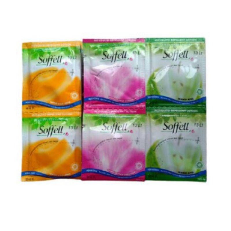 Soffel Sachet isi 12 pcs / Soffell Lotion Anti Nyamuk Soffel Sofel Renceng  12 sachet