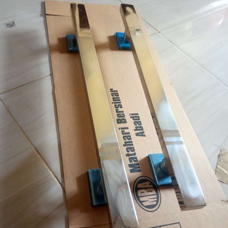 Jual handle pintu rumah stainless steel 45 cm kotak modern klasik new