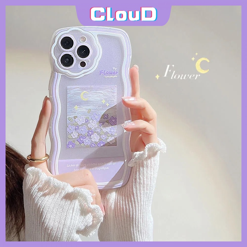 Soft Case Pelindung Kamera Motif Lukisan Bunga Untuk iPhone 11 12 13 Pro MAX 6 6s 7 8 Plus XR SE 2020 X XS MAX