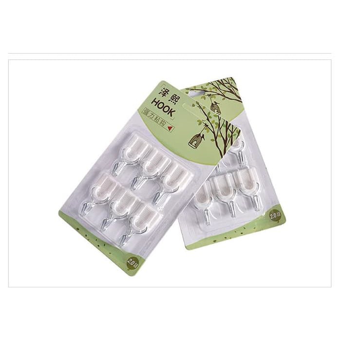 Gantungan Hook Multifungsi / Gantungan Dinding 1set isi 6 pcs Dengan cara kerja sistem tempel. Pengg