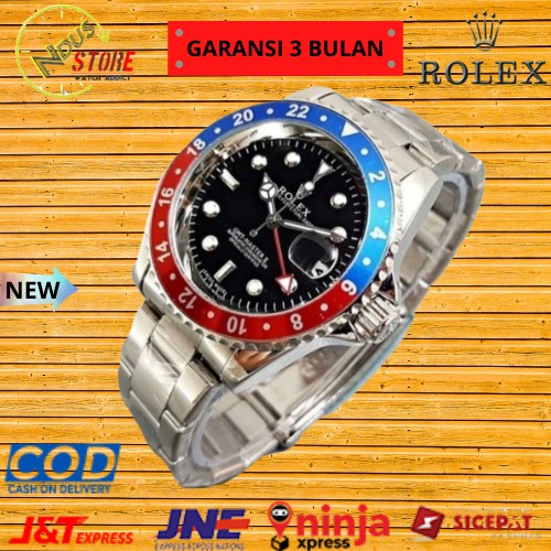 Jam Tangan Pria Cowok Rolex GMT Automatic L0116 | Jam Tangan Laki Laki Rolek GMT