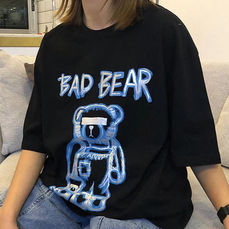 THISTLE - Oversize Tee Tshirt Wanita Model Longgar Motif Bad Bear