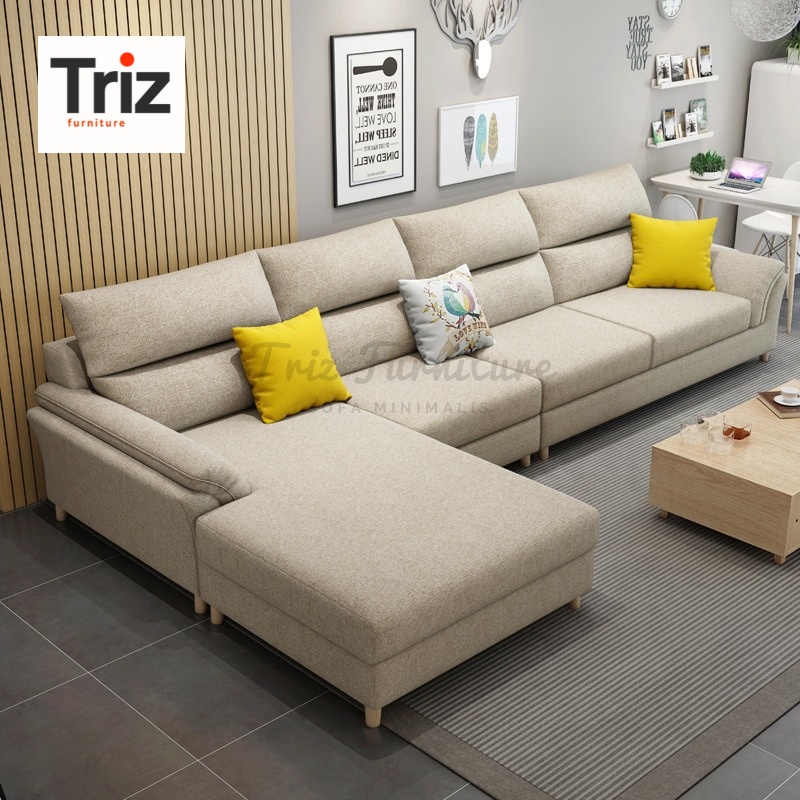 Sofa Minimalis L 4 Seat Sofa Letter L Sofa L Minimalis Sofa Keluarga Cream