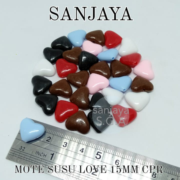 MANIK SUSU / MOTE SUSU / MANIK HATI / MOTE HATI / MANIK LOVE / MOTE LOVE / MANIK SUSU LOVE / MOTE SUSU LOVE 15MM