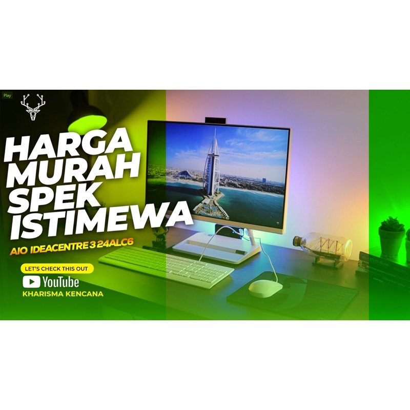 PC LENOVO AIO 3 24ALC6 AMD RYZEN 5 5500U 8GB 512SSD 23.8 FHD Win10 OHS