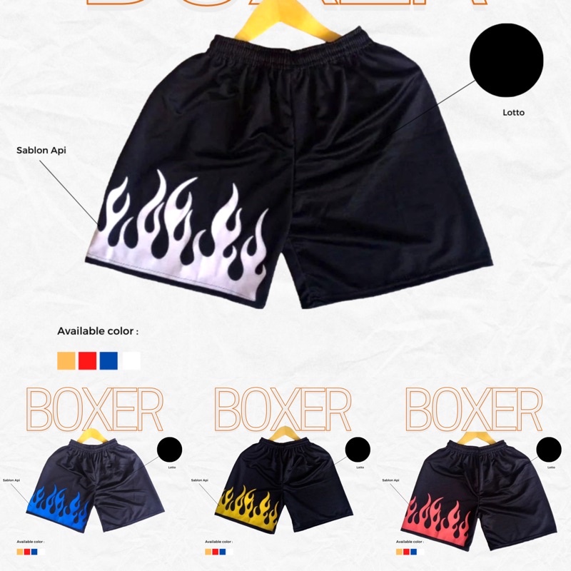 CELANA PENDEK BOXER API BB 60kg