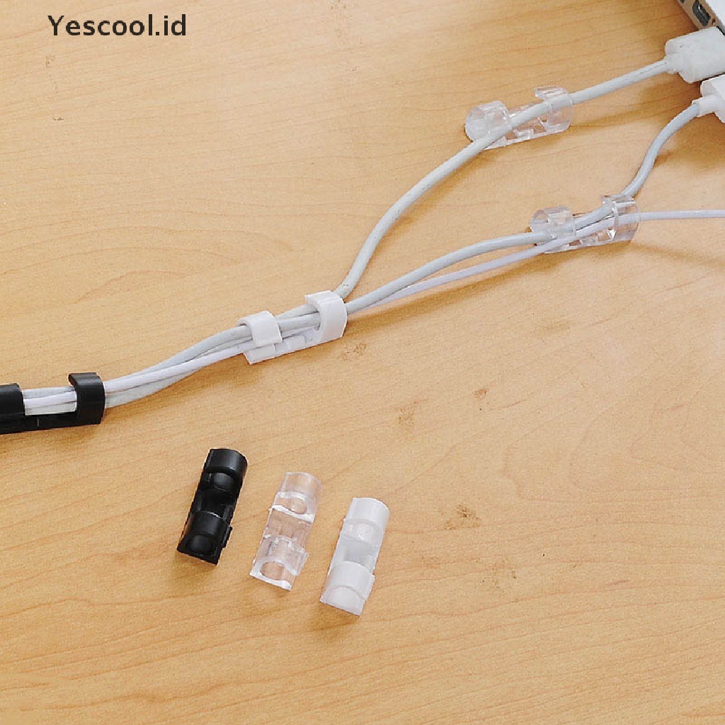 【Yescool】 20pcs Wire Organizer Securing Cable Clamp Storage Clips Buckle Line Finishing .