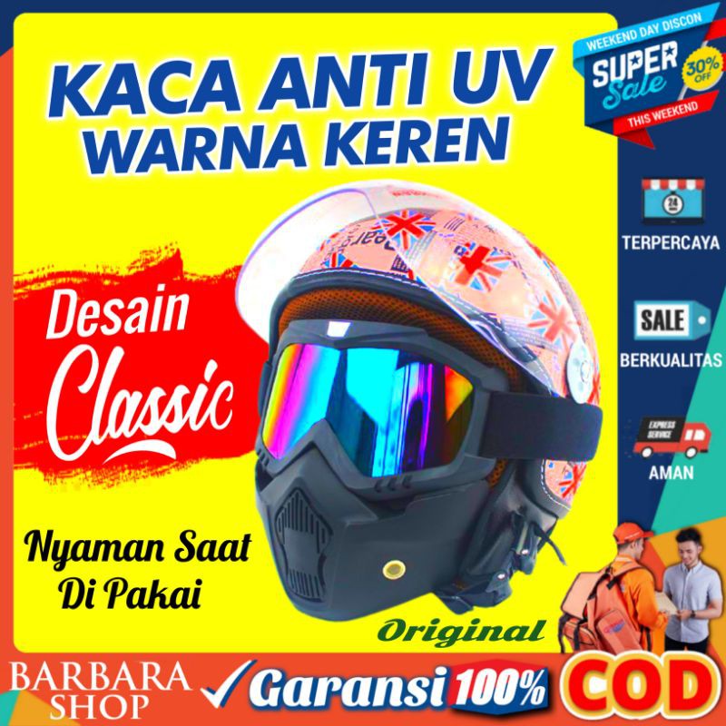 Kacamata Helm Cross Goggle Gogle Mask Masker Motor Helem Trail Bogo Retro Google Goggles