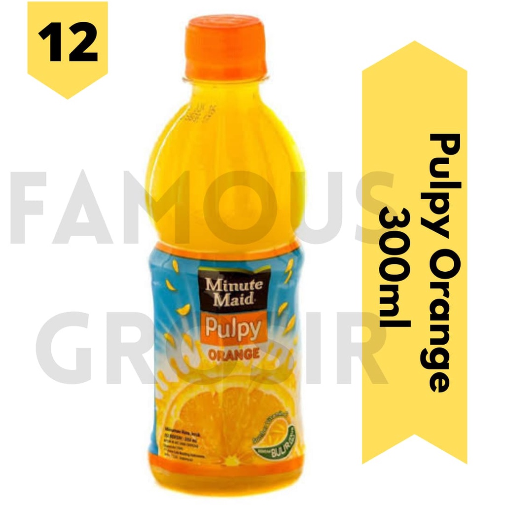 Jual Minute Maid Pulpy Orange Botol 300 Ml 1 Karton Isi 12 Botol Shopee Indonesia 0723