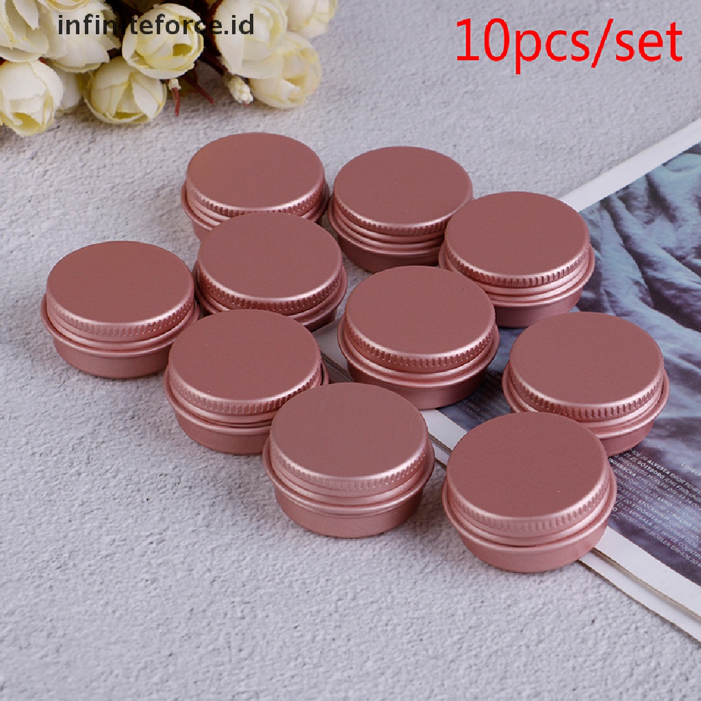 Infiniteforce.id 10pcs / Set Toples Kosong Bahan Aluminum Untuk Krim Wajah / Kosmetik / Makeup