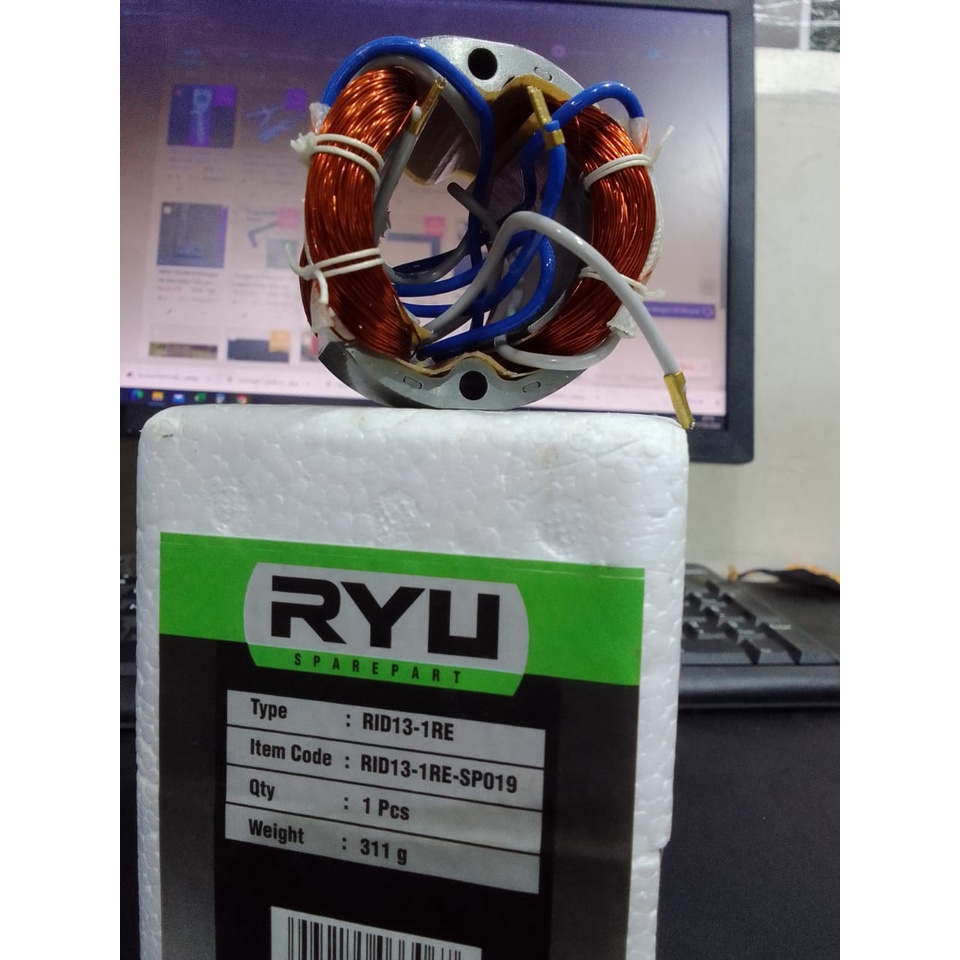 RYU STATOR MESIN BOR  13mm RYU ORIGINAL / JUAL STATOR TERMURAH / STATOR RID13-1RE