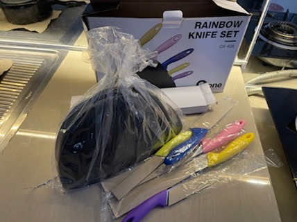 Oxone Ox-606. Pisau Set Rainbow Knife Set. Bahan Stainless Steel. Isi 6 Pcs