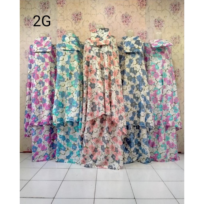 Mukena Dewasa Bali Rayon Super Motif Bunga Mawar Warna