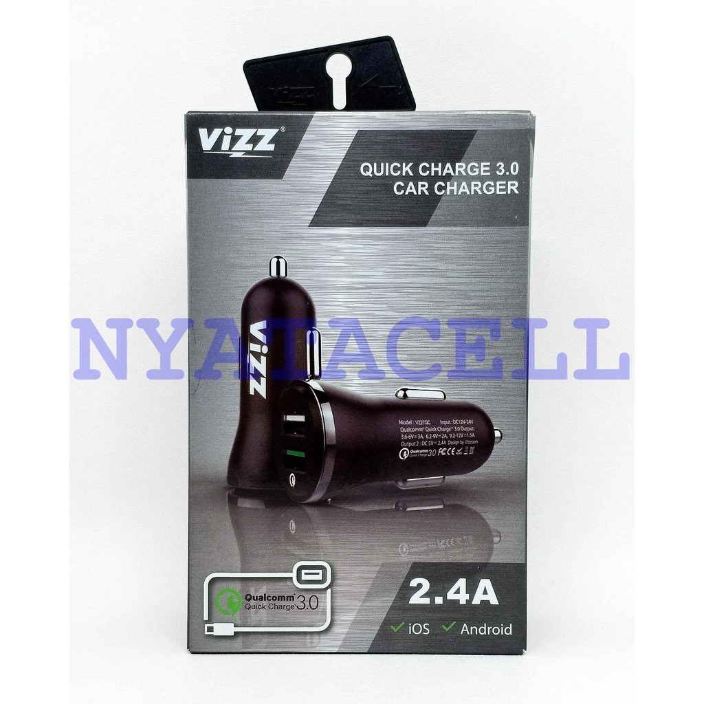 Charger Mobil Vizz CC-01 Quick Charge 3.0 2 Port USB/Car/Saver/Ori