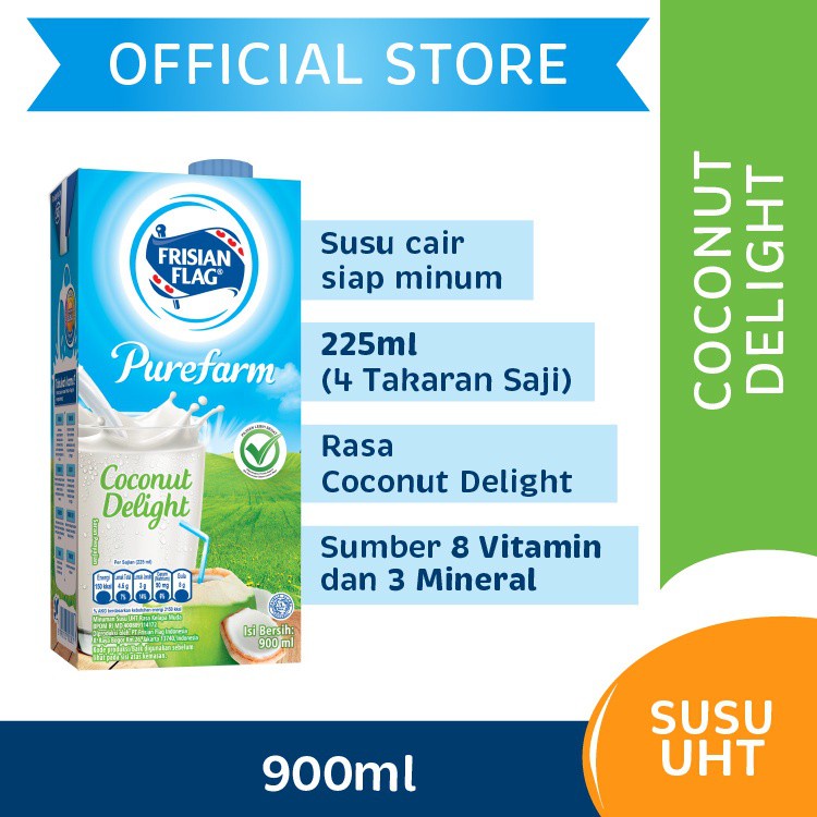 

Frisian Flag Purefarm Susu UHT Coconut Delight 900 mL