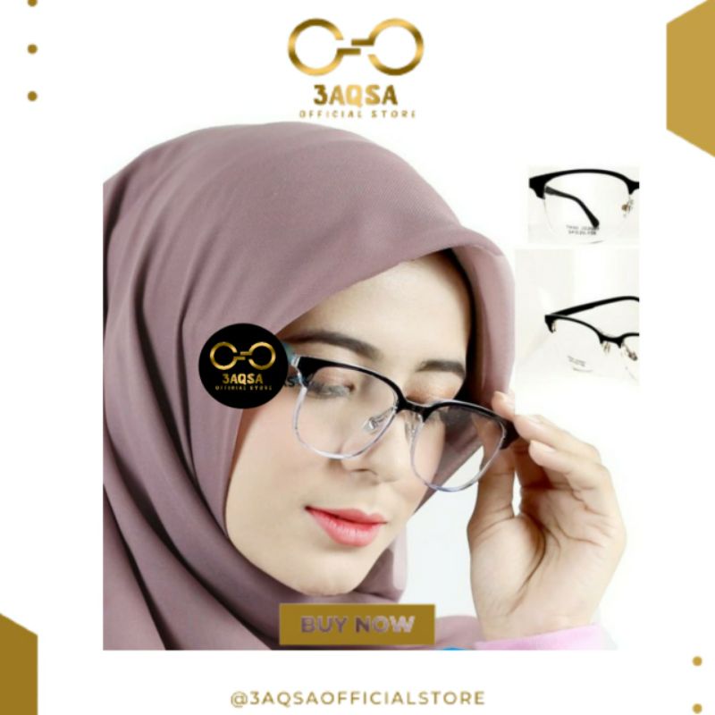 Frame Kacamata Wanita Pria  TR90 2091 Gratis Lensa Minus Photocromic Antiradiasi Blueray Bluecromic 