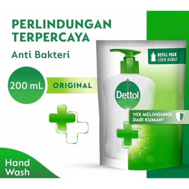 Dettol handwash original 200 ml refill ( melindungi tangan dari kuman )