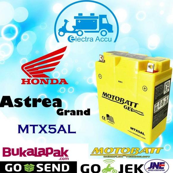 Aki Motor Honda Astrea Grand Motobatt MTX5AL Aki Kering