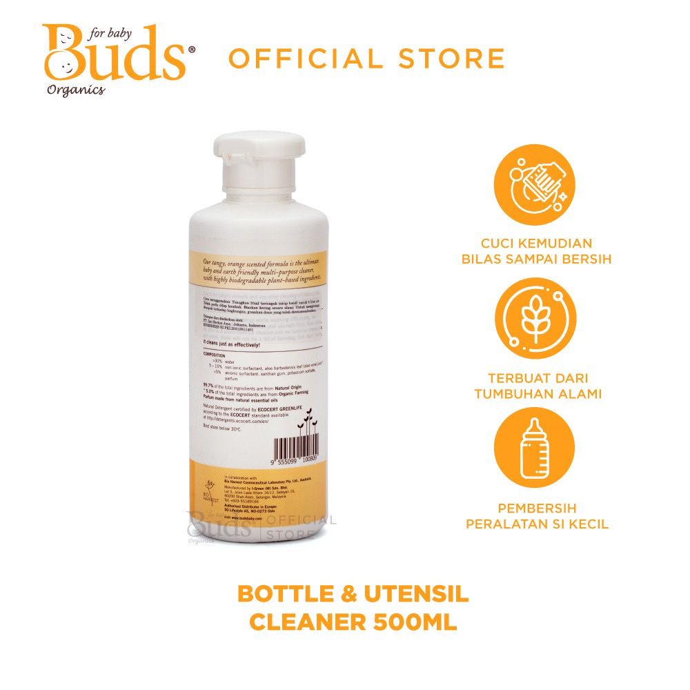 Buds Organics - Baby Safe Bottle And Utensil Cleaner 500ml / Pembersih Botol