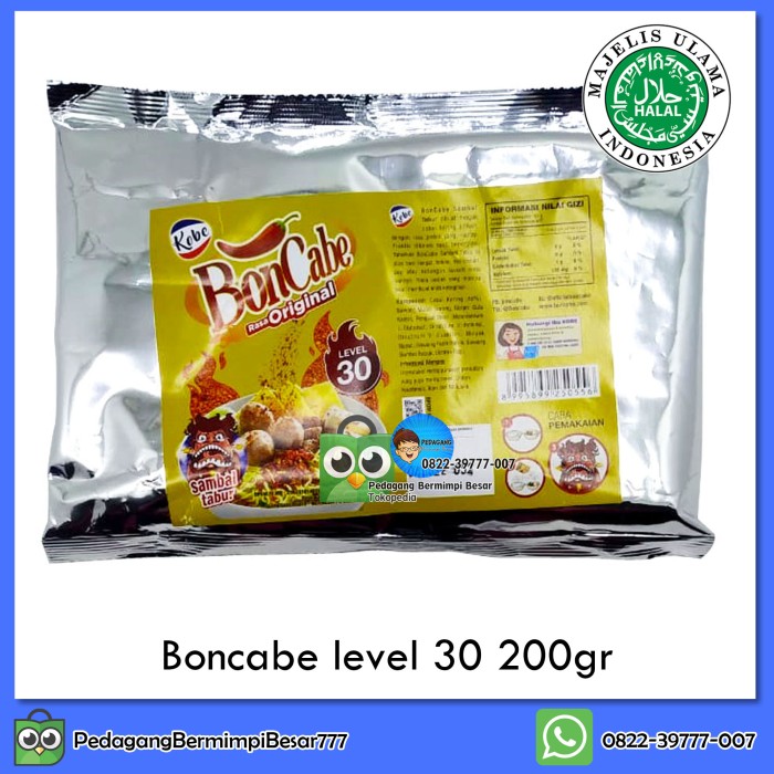 

Ready- Boncabe Level 30 200Gr | Bon Cabe | Cabe Bubuk | Cabai Bubuk