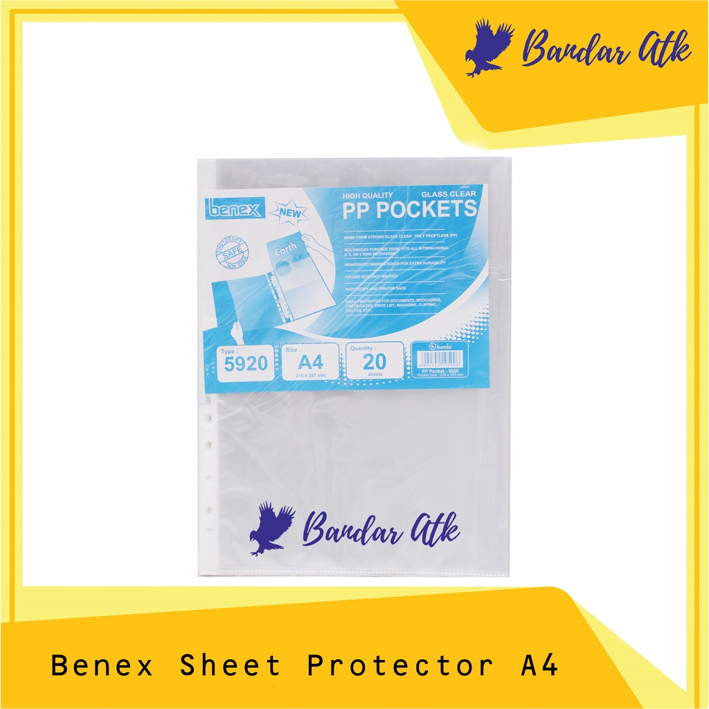 

BENEX Sheet Protector / PP Pockets 5920 A4 isi 20 Lembar [1 PACK]