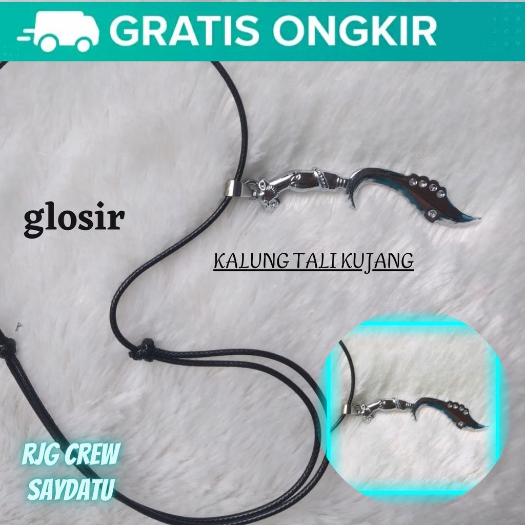 Kalung tali  Liontin Kujang kalung tali bandul kujang metal kuningan