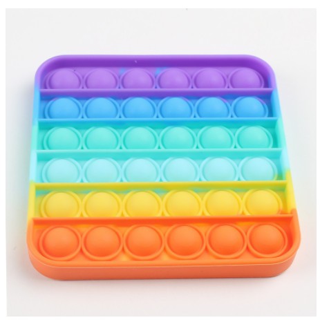 SIMPLE DIMPLE / POP IT RAINBOW MAINAN POP ITS ROUND FIDGET TOY PUSH BUBBLE RELIEF KIDS POP IT TIKTOK-SQUARE