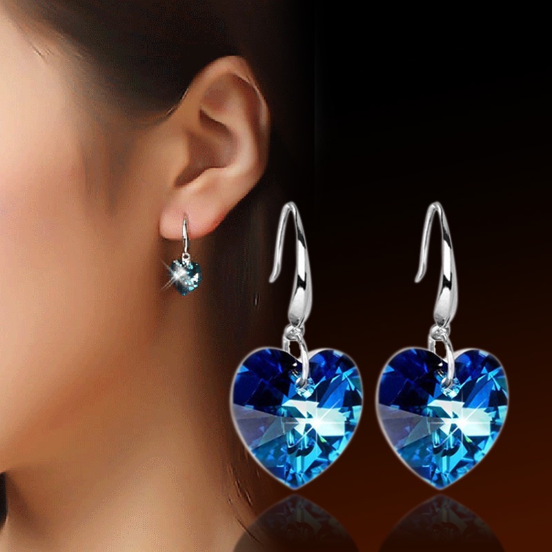 Anting Perak 925 Wanita Hati Laut Anting-Anting Fashion Perhiasan