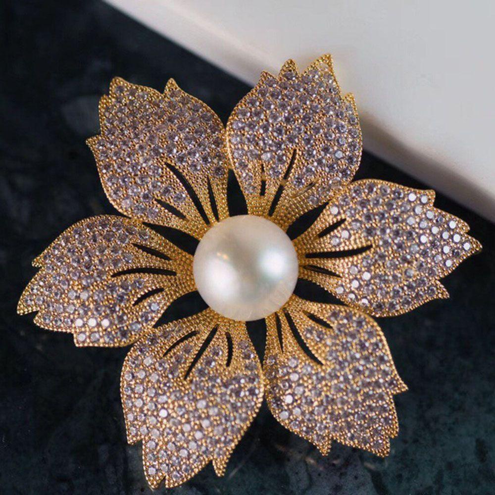 Needway Berlian Bros Unik Retro Bunga Setelan Aksesoris Kreatif Lotus Pod Kemeja Kerah Pin Wanita Lencana