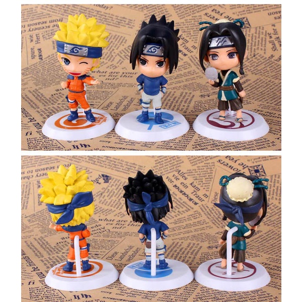 6pcs / Lot Mainan Action Figure Uzumaki Naruto Uchiha Sasuke Kakashi Haruno Sakura